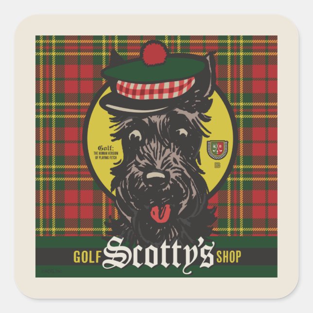 Scotty's Golf Shop Quadratischer Aufkleber (Vorderseite)