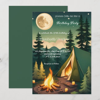 Scout Camping Party Geburtstagseinladung Einladung