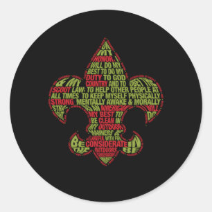 Scout Law Outdoor Code Runder Aufkleber