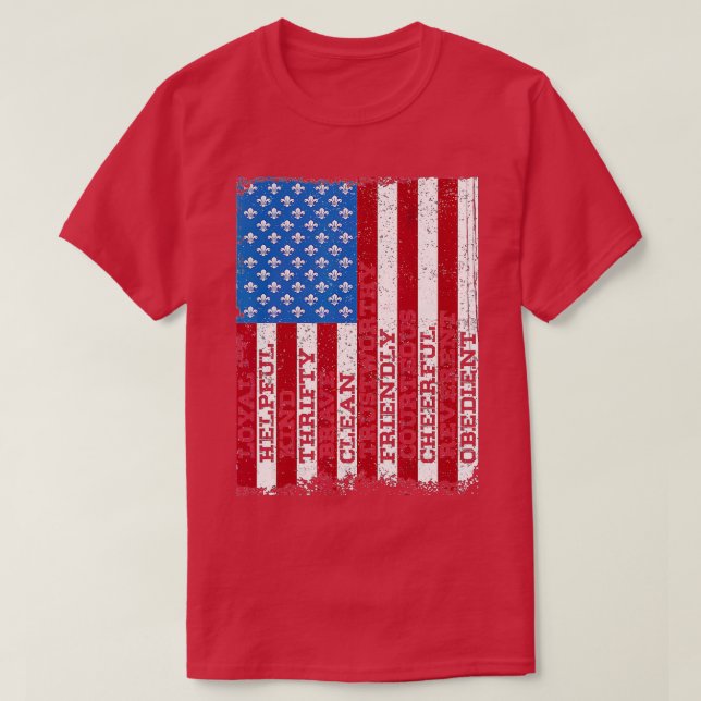 Scout Law Patriotic Scouting Lover US Flag Boy Gir T-Shirt (Design vorne)
