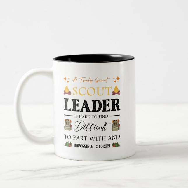 Scout Leader Nature Camping Wanderjunge und Mädche Zweifarbige Tasse (Links)