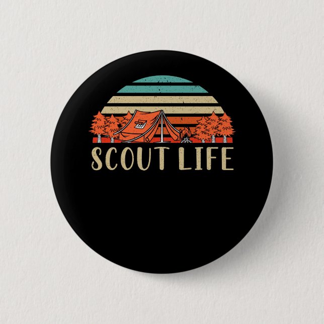 Scout Life Campfire Adventure Nature Lover Camper Button (Vorderseite)