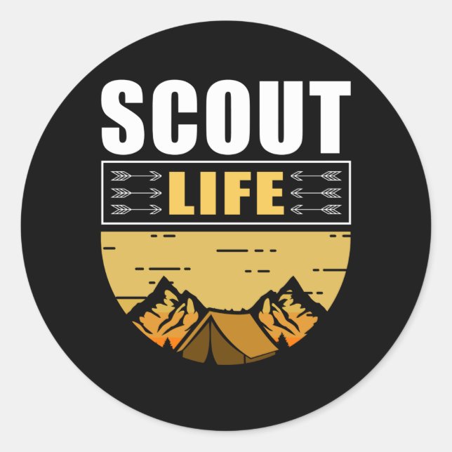Scout Life | Camping Pfadfinder Spenden Runder Aufkleber (Vorderseite)