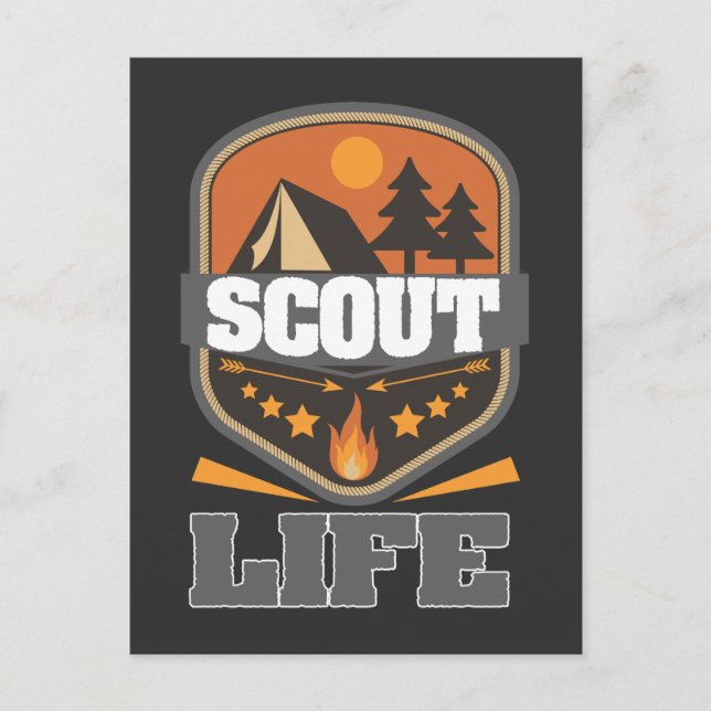 Scout Life Camping Pfadfinderführer Forest Adventu Postkarte (Vorderseite)