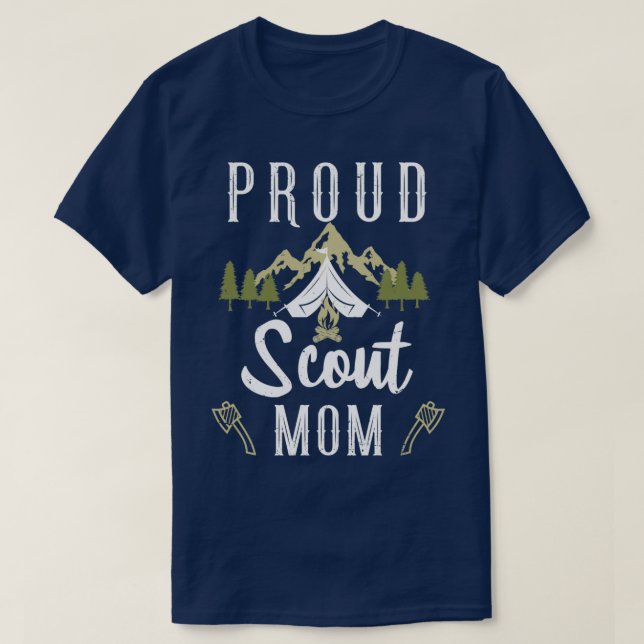 Scout Mama Proud Cub Camping Boy Outdoor Leader Ca T-Shirt (Design vorne)