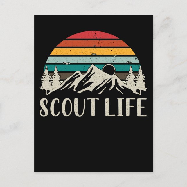 Scout Naturowald Berg Abenteuer Postkarte (Vorderseite)