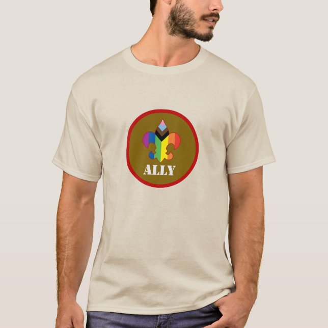 Scouting Ally Progress Pride Fleur-de-Lis T-Shirt  (Vorderseite)