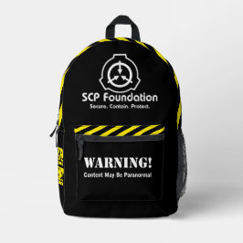 SCP Secure. Enthält. Schützen. Paranormaler Rucksa Bedruckter Rucksack