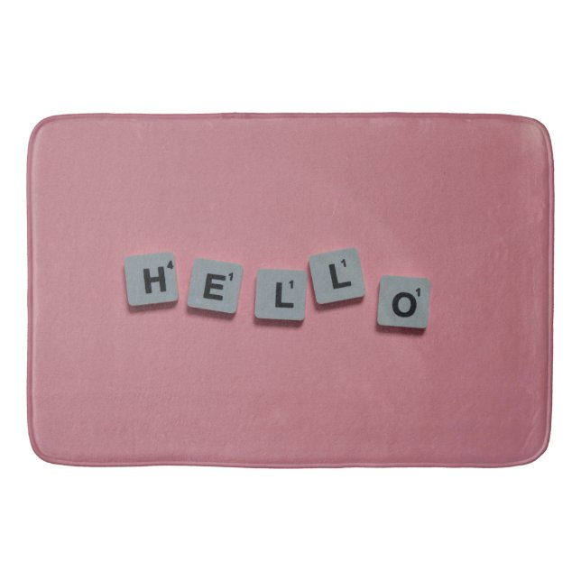 Scrabble Letter Bath Mat - Fun & Cosy Pink Design Badematte (Vorderseite)