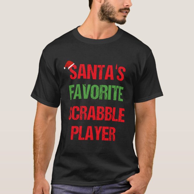 Scrabble Player Funny Pajama Weihnachtsgeschenk T-Shirt (Vorderseite)