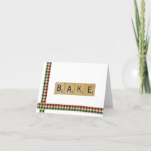Scrabble-Weihnachtskarte - Backen