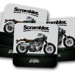 Scrambler Bike Coaster | Motorcycle Coaster Set Glasuntersetzer
