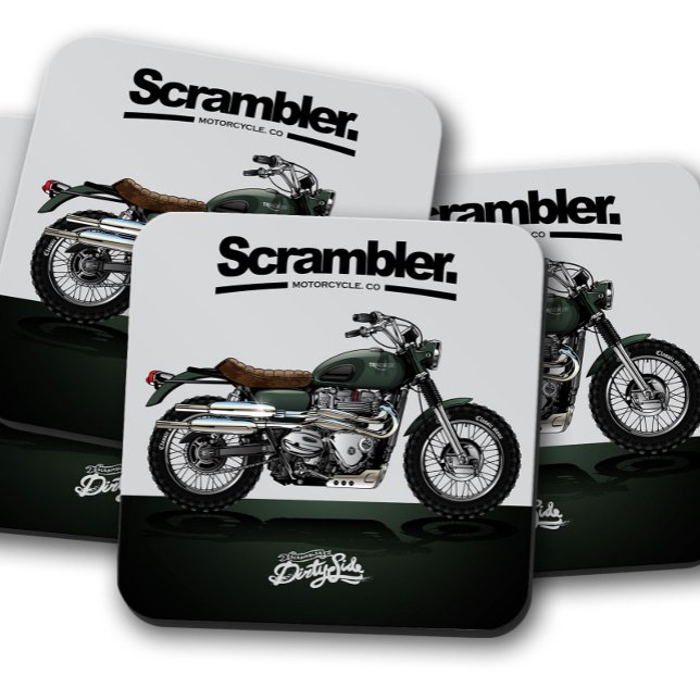 Scrambler Bike Coaster | Motorcycle Coaster Set  Glasuntersetzer (Von Creator hochgeladen)