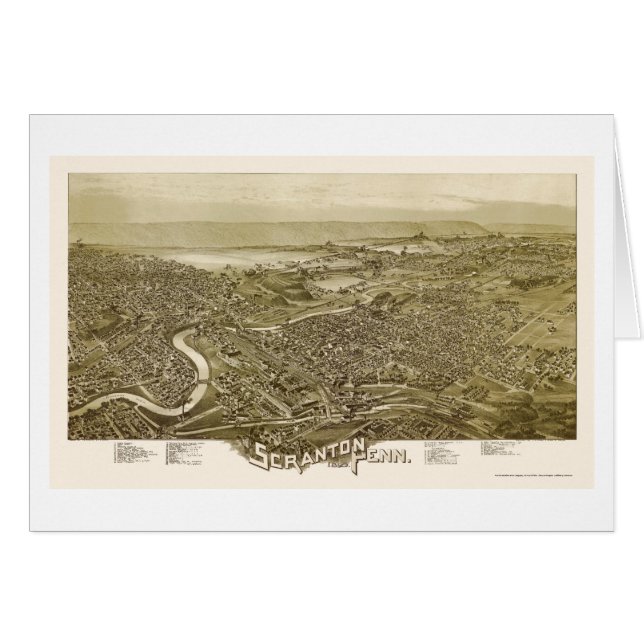 Scranton, carte panoramique de PA - 1890 (Devant horizontal)