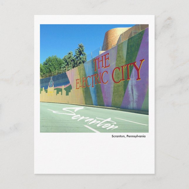 Scranton PA - die elektrische Stadtmauer Postkarte (Vorderseite)