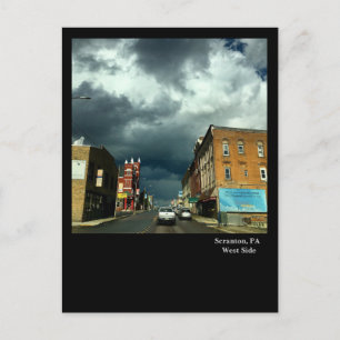 Scranton, PA-Dramatischer Himmel über Westseite Postkarte