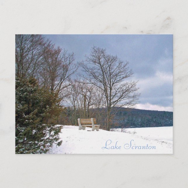 Scranton PA Lake Scranton Post Card Winterbank Postkarte (Vorderseite)