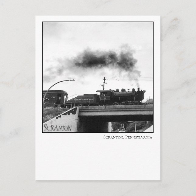 Scranton PA Postcard-Dampflokomotive Motor Postkarte (Vorderseite)