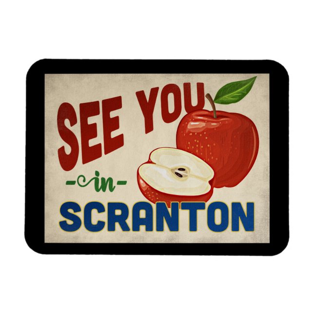 Scranton Pennsylvania Apple - Vintage Travel Magnet (Horizontal)