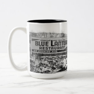 SCRANTON PENNSYLVANIA BLAUES LATERNEN-RESTAURANT ZWEIFARBIGE TASSE