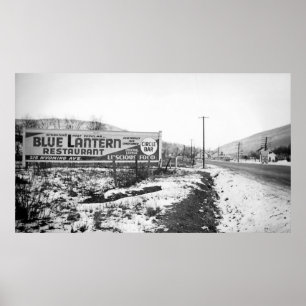 SCRANTON PENNSYLVANIA BLUE LANTERRESTAURANT POSTER