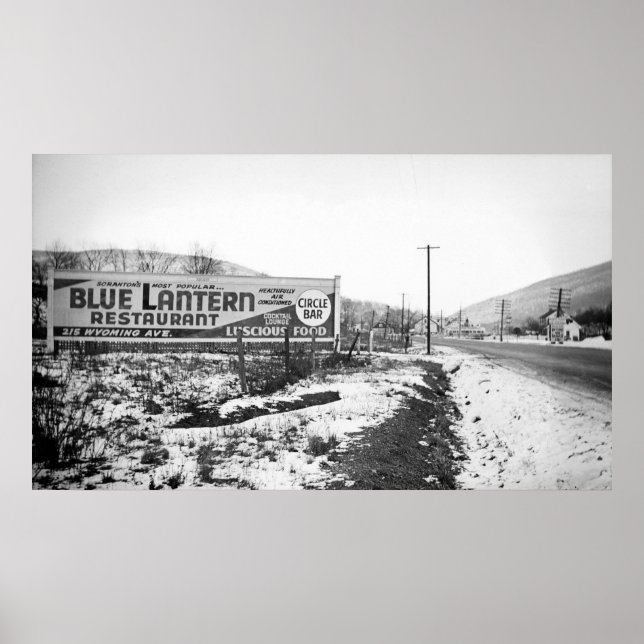 SCRANTON PENNSYLVANIA BLUE LANTERRESTAURANT POSTER (Vorne)