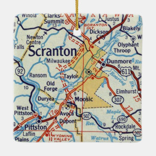 Scranton Vintage Karte Keramikornament