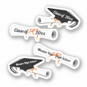 Scrap Book Grad Cap Diploma Abschluss Aufkleber