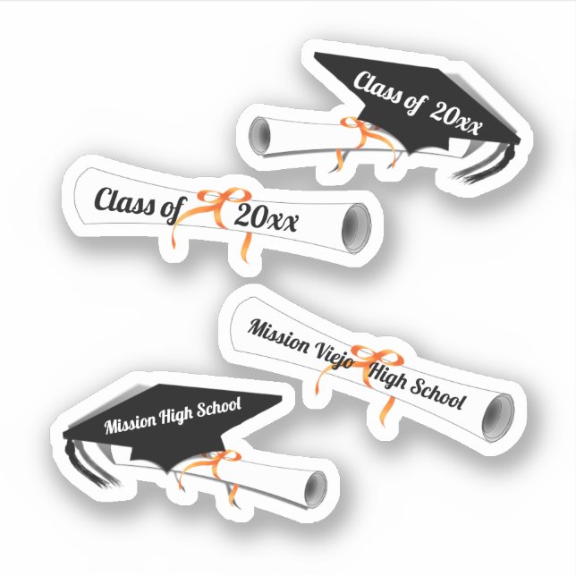 Scrap Book Grad Cap Diploma Abschluss Aufkleber (Vorderseite)