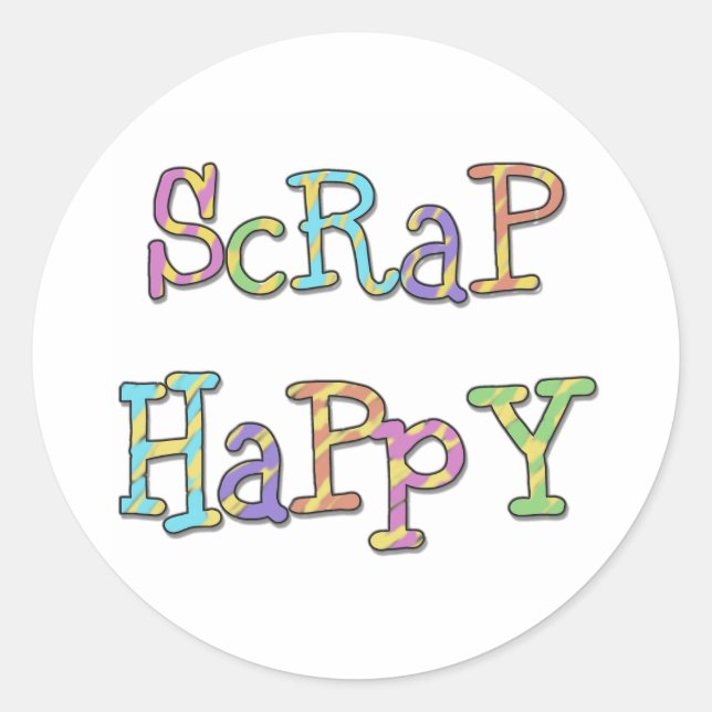 Scrap Happy Runder Aufkleber (Vorderseite)