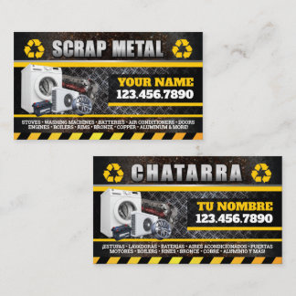 Scrap Metal English & Spanish Business Card Visitenkarte