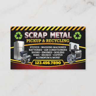 Scrap Metal Pickup Recycle Bilingual Business Card Visitenkarte