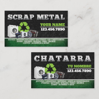 Scrap Metal Recycling Service Bilingual Card Visitenkarte