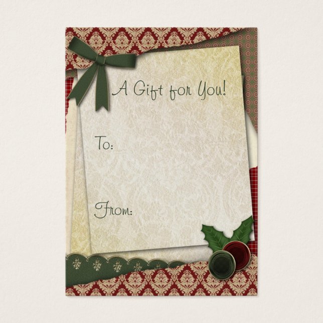 Scrap-Style-Geschenk-Tag (Vorderseite)