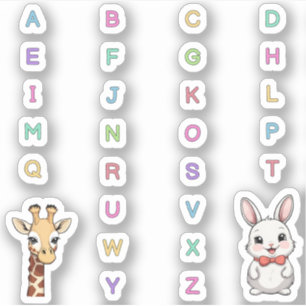 Scrapbook-Aufkleber Alphabet-Tiere ABC Aufkleber