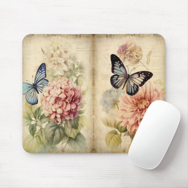 Scrapbook Hintergrundpapiermalerei Vintag rustikal Mousepad (Mit Mouse)