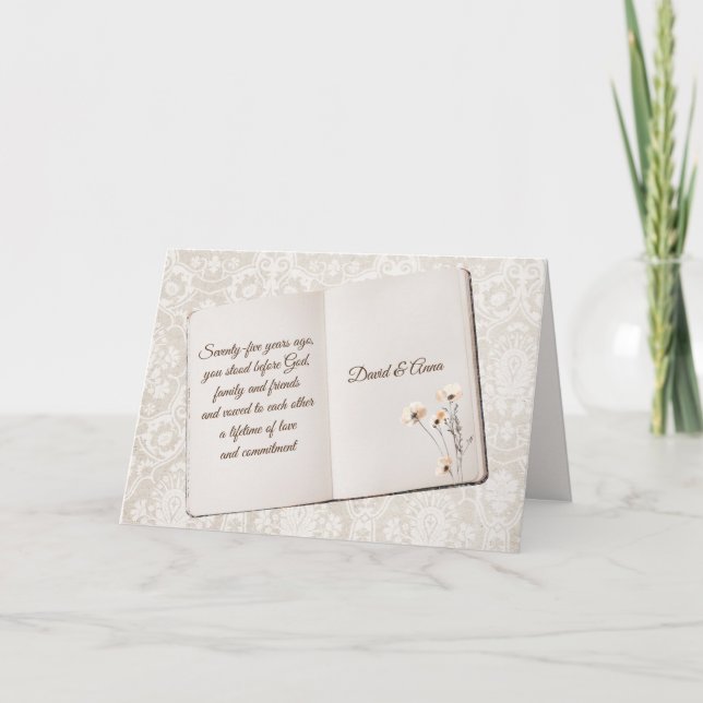 Scrapbook on Damask für 75 Jahre Karte (Vorderseite)