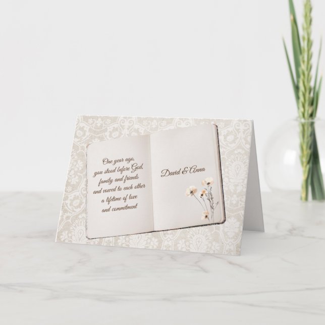 Scrapbook on Damask für das 1. Jubiläum Karte (Vorderseite)