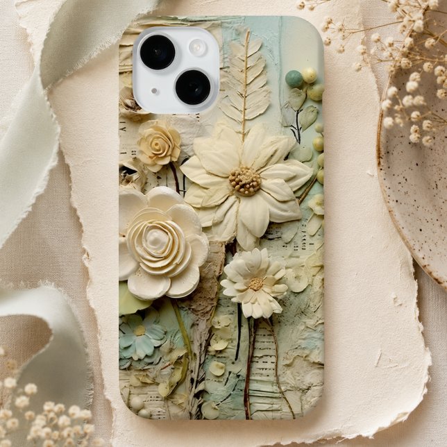 Scrapbook Paper Collage Floral 3D Case-Mate iPhone Hülle (Von Creator hochgeladen)