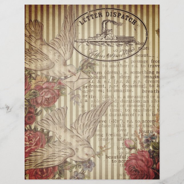 Scrapbook Paper für den Vintagen Briefversand (Vorderseite)