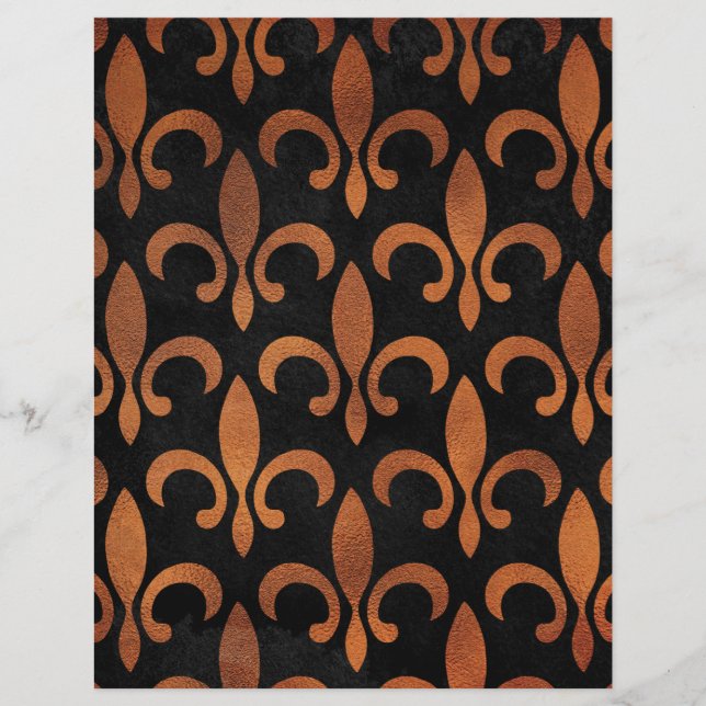 Scrapbook Paper für die Lilie Kupfer und Schwarz (Vorderseite)