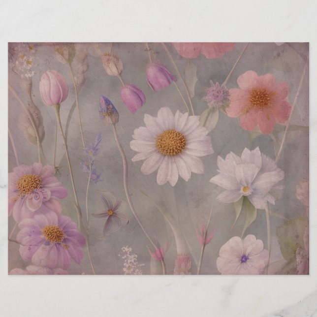 Scrapbook Paper für verblichene Vintage Blume (Vorderseite)