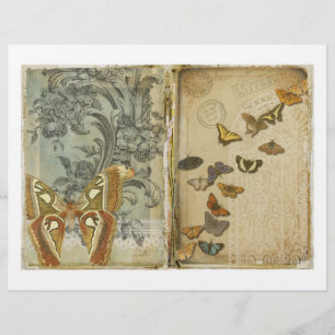 Scrapbook Paper Moth and Butterfly Junk Journal