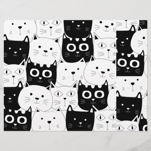 Scrapbook Paper von Black and White Kitty Flyer (Vorne)
