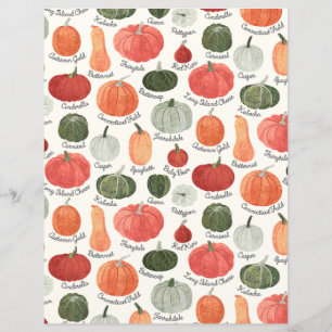 Scrapbook Paper zu illustrierten Pumpkartentypen