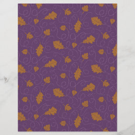 Scrapbook Paper zu lila und Gold Fallenden Blätter