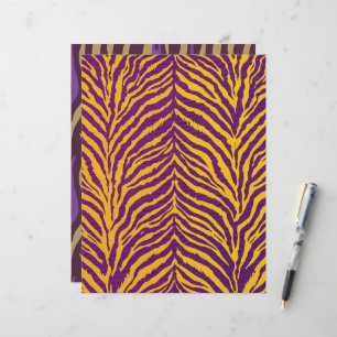 Scrapbook-Papier für lila- und Gold-Tiger-Streifen