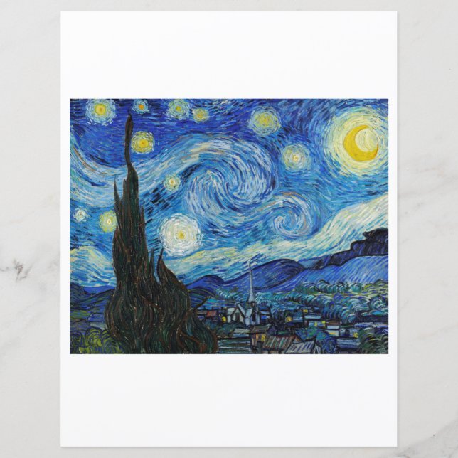 SCRAPBOOK PAPIER : VAN GOGH : DIE STARRY NACHT (Vorderseite)