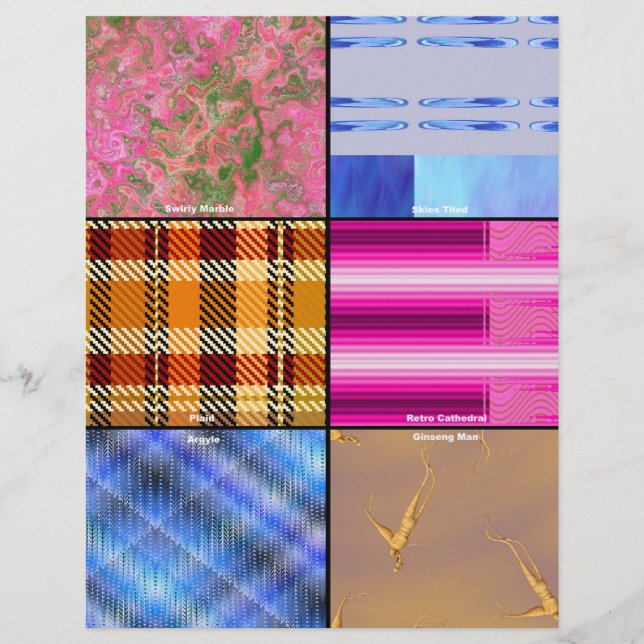 Scrapbook-Sampler 2-seitiges Scrapbook-Papierblatt (Vorderseite)