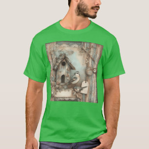 Scrapbook Style Birds Birds Birds Junge T-Shirt